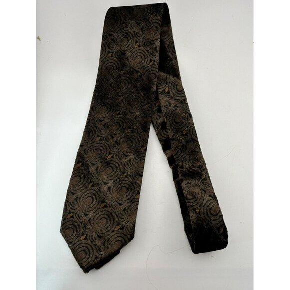 VTG ASSORTED LOT OF 3 - Brown Silk & Viscose Ties Made in Italy Retro Classic - Picture 6 of 12